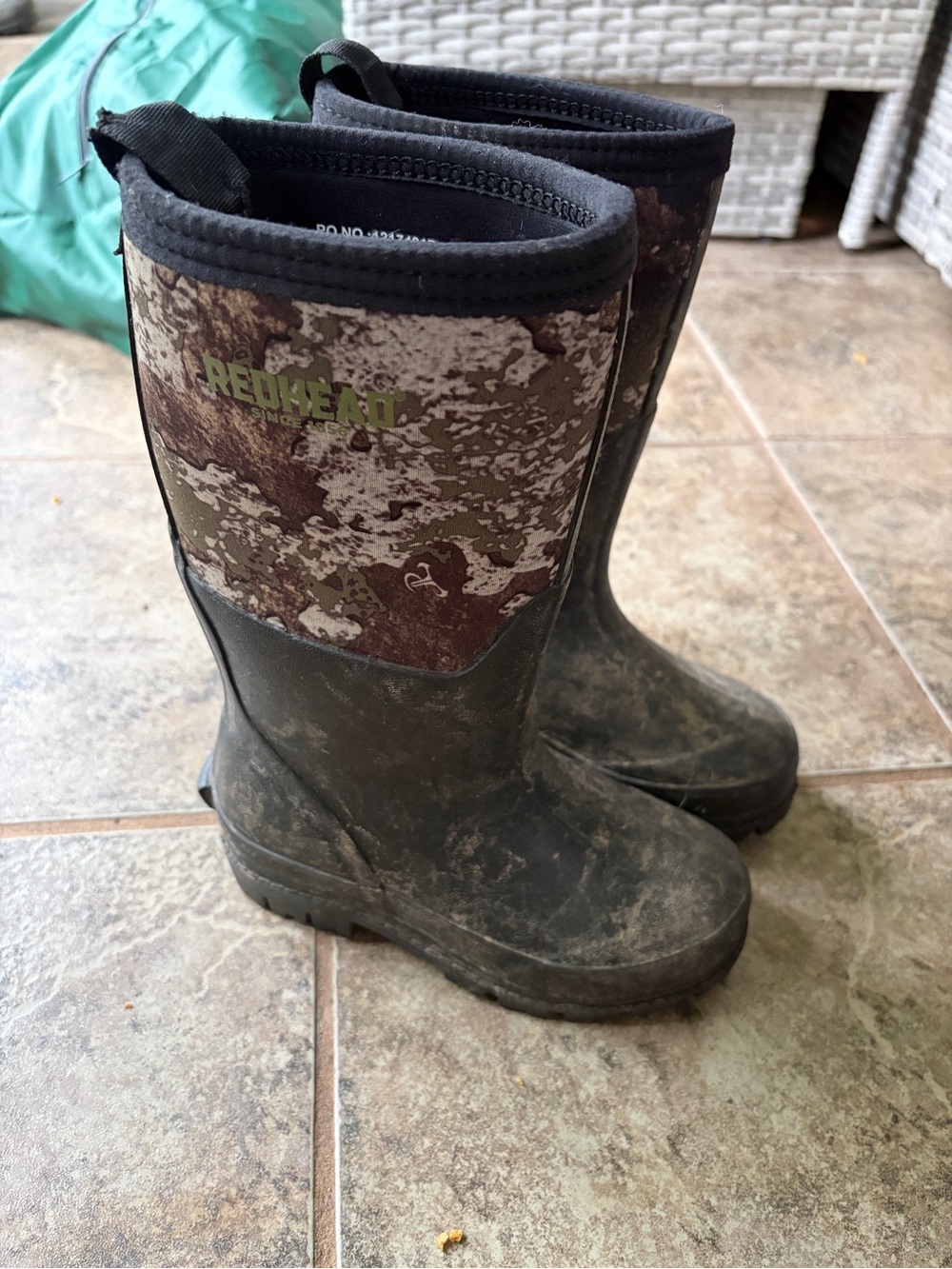 RedHead Kids Brown Camo Waterproof Rain & Snow Boots